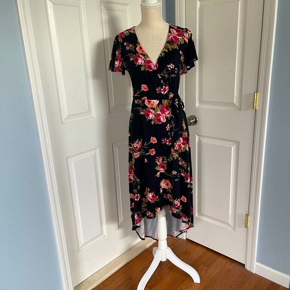 Fortune + Ivy high/low faux-wrap dress - Picture 2 of 4